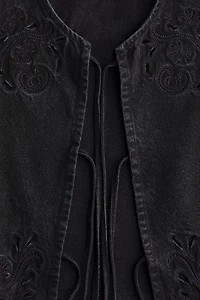 Tie-Front Denim Vest