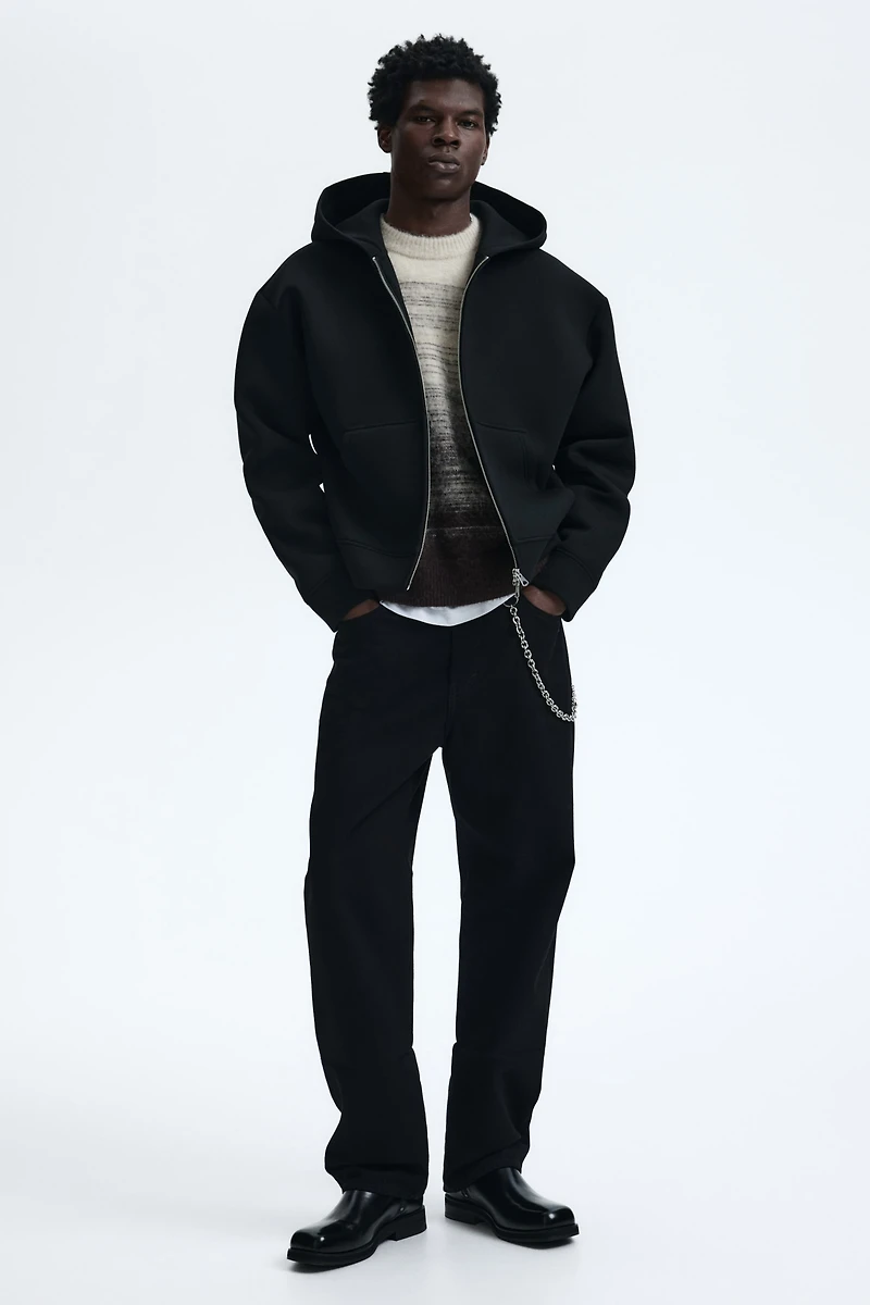 Loose-Fit Scuba Hooded Jacket