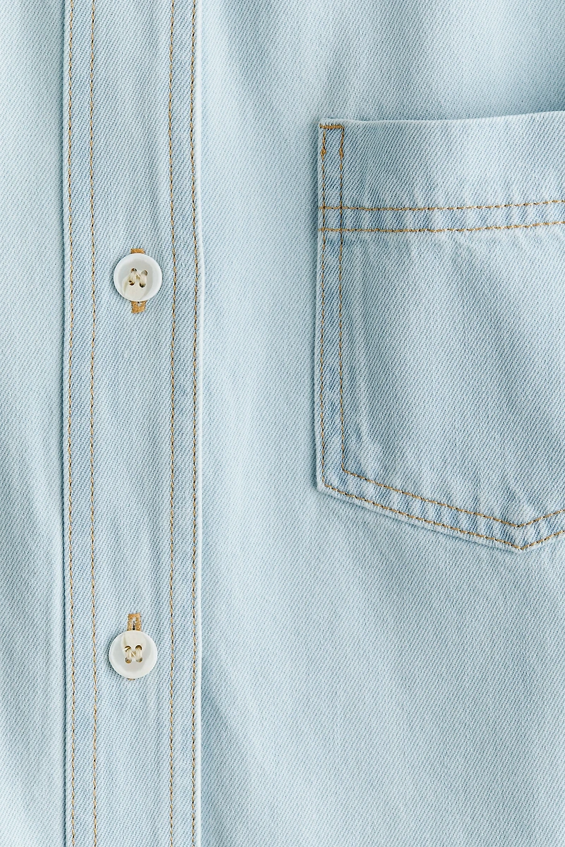 Chemise à manches courtes en denim