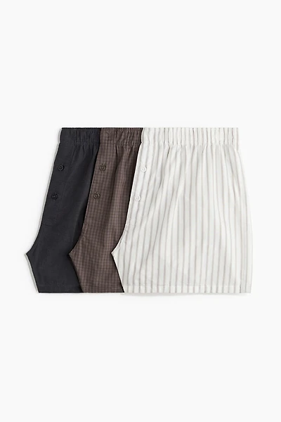 3-Pack Woven Cotton Boxer Shorts
