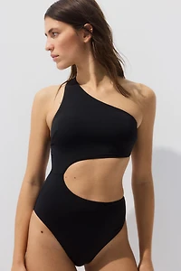 Padded-Cup One-Shoulder Swimsuit