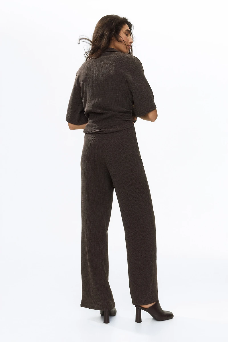 Straight Crinkled Pants