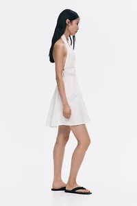 Drawstring-Detail Halterneck Dress