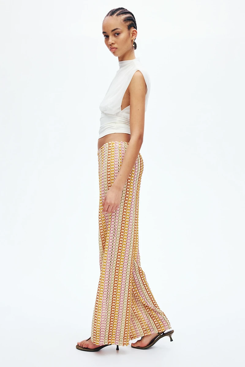 Crochet-Look Pants