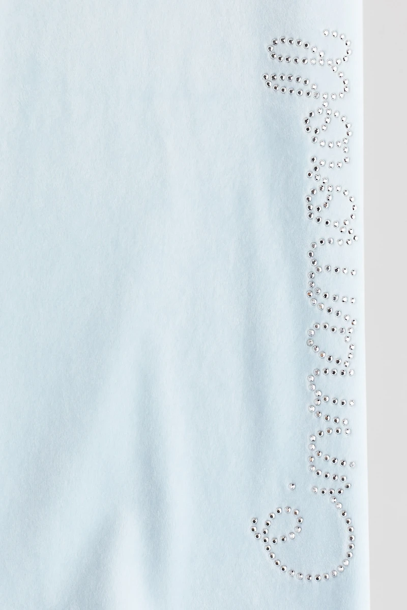 2-Piece Motif-Detail Velour Set