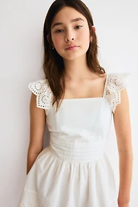 Dress with Eyelet Embroidery