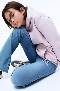 Collant-jean évasé à l'aspect denim