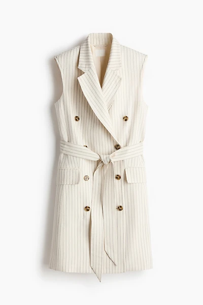 Linen-Blend Jacket Dress
