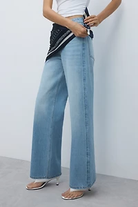 Straight High Waist Scarf-Detail Jeans