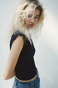 Lace-Trimmed Smocked Top