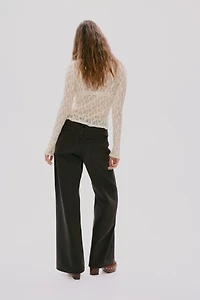 Asymmetric Lace-Look Top