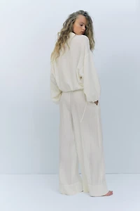 Crinkled Drawstring-Detail Jacket