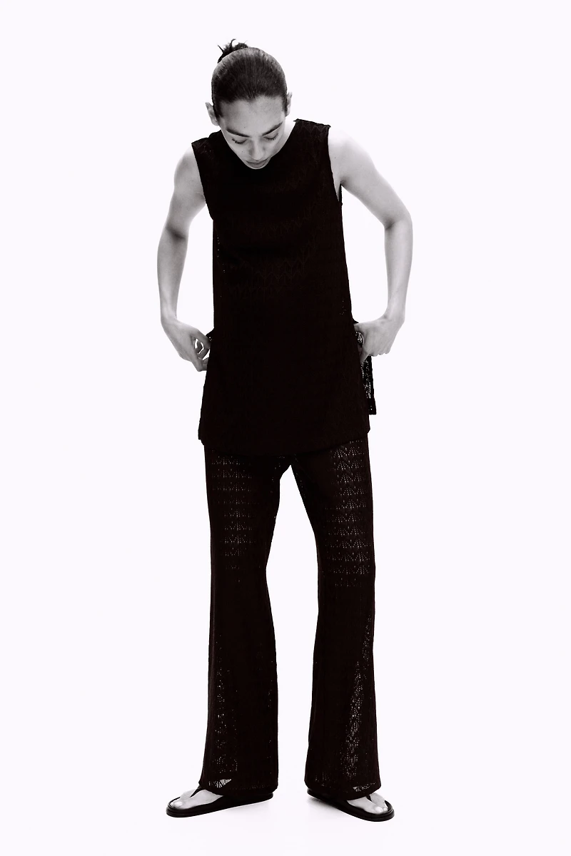 MAMA Pointelle-Knit Drawstring Pants
