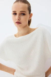 Batwing-Sleeved Jersey Top