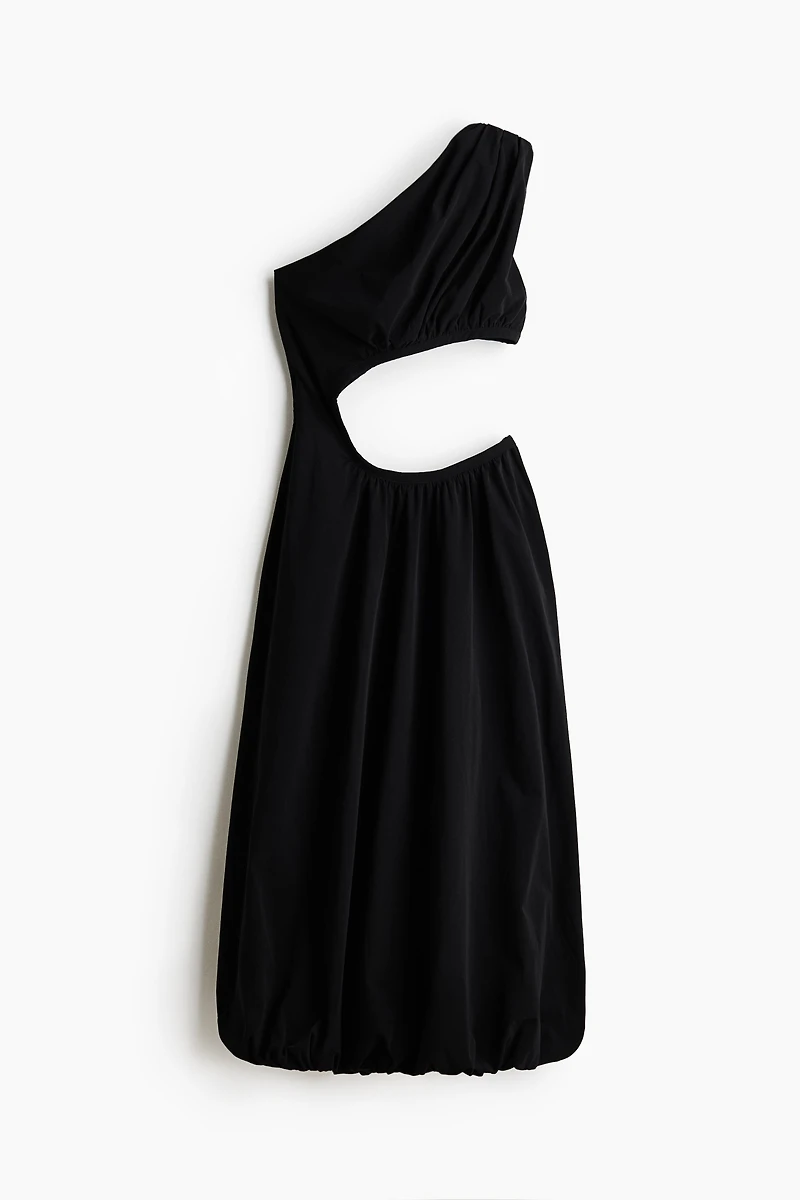 Bubble-Hem Dress with Cutout