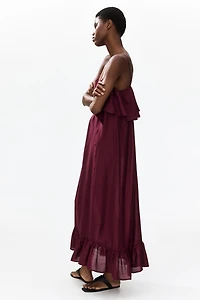 Ruffle-Trimmed A-Line Dress