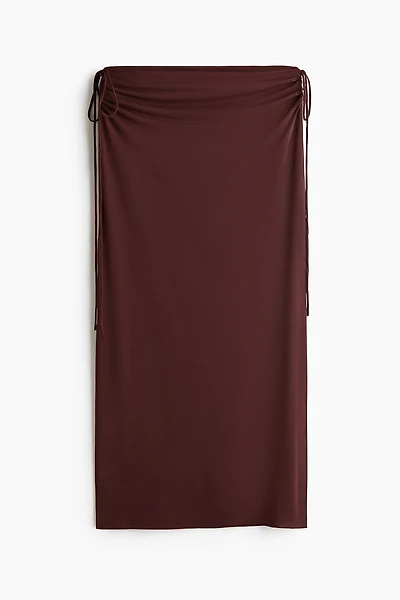 Drawstring-detail beach skirt