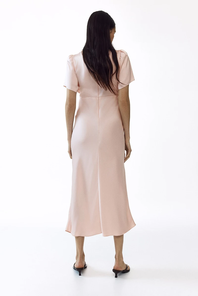 MAMA Lace-Trimmed Satin Dress