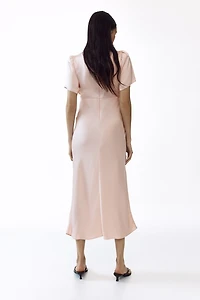 MAMA Lace-Trimmed Satin Dress