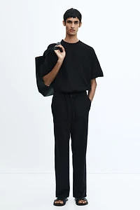 Regular-Fit Linen-Blend Pants