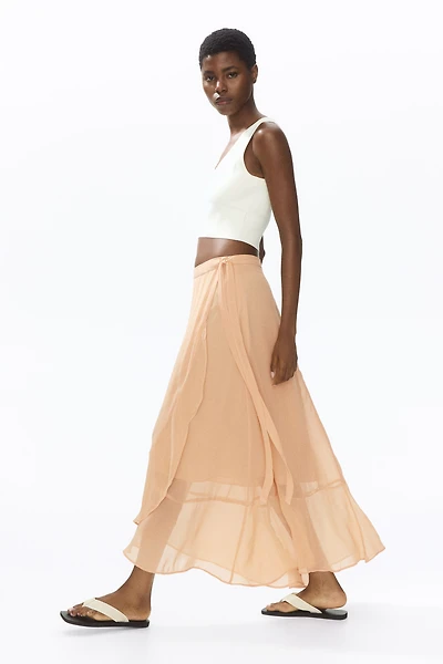 Flounced Wrap Skirt