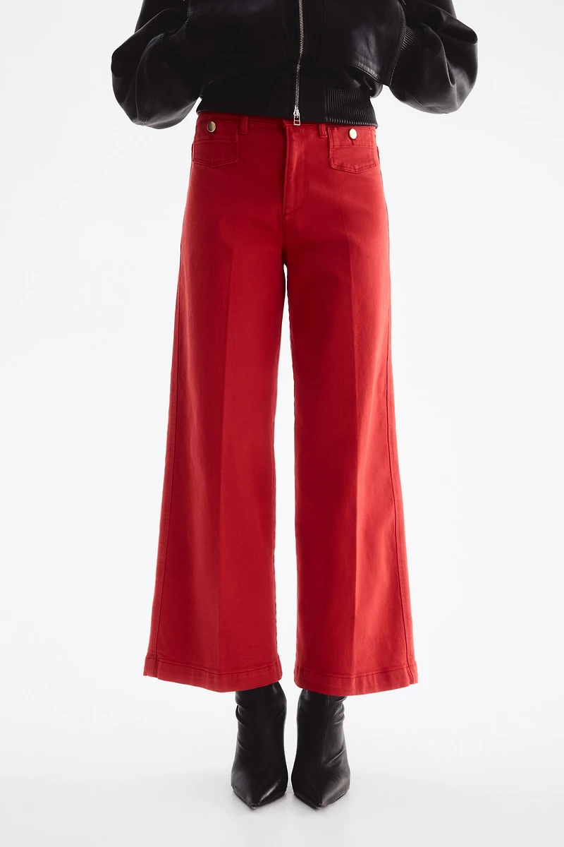 Wide High Waist Ankle Jeans