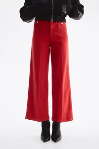 Wide High Waist Ankle Jeans