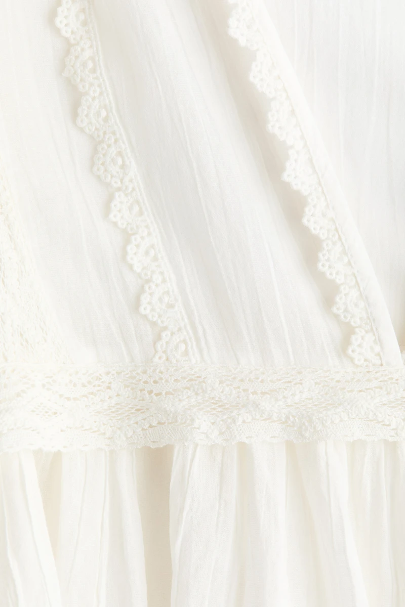 Blouse en coton avec dentelle