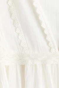 Blouse en coton avec dentelle