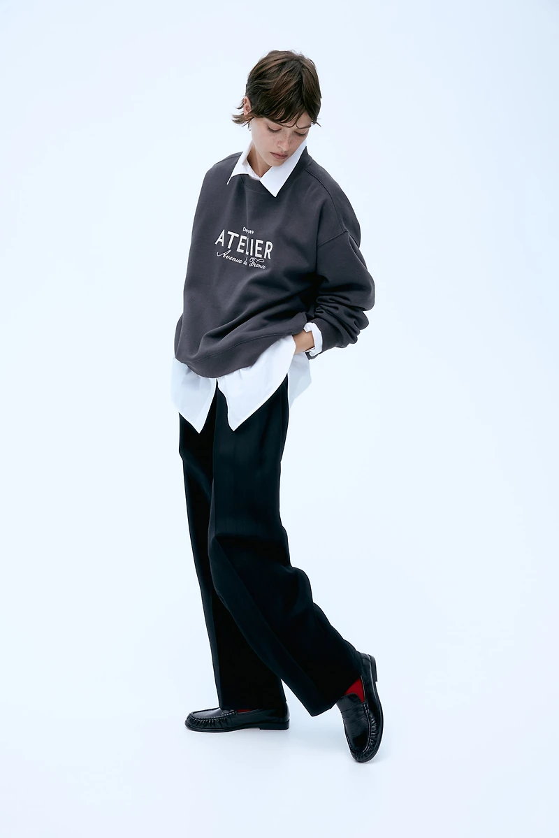 Sweatshirt with Text Motif
