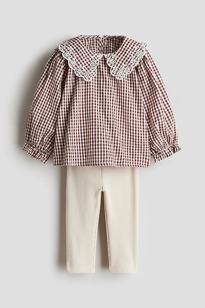 2-Piece Blouse and Leggings Set