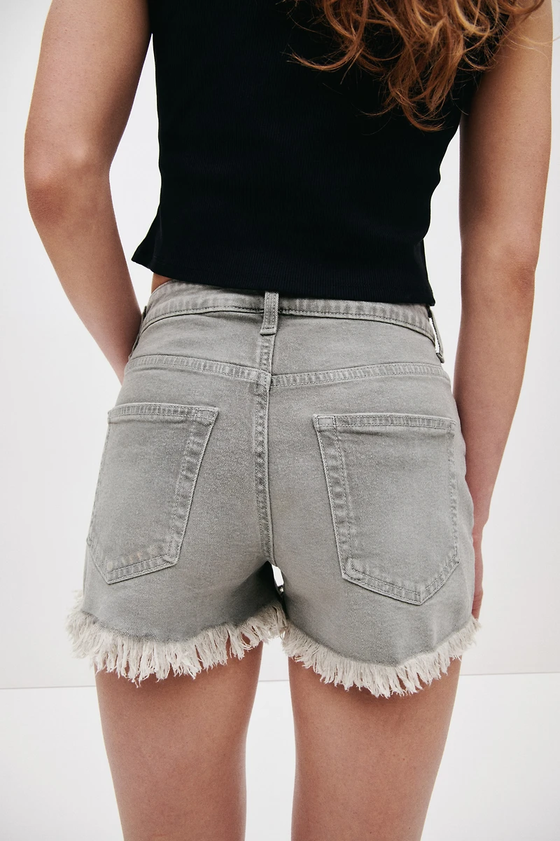 Frayed Denim Shorts