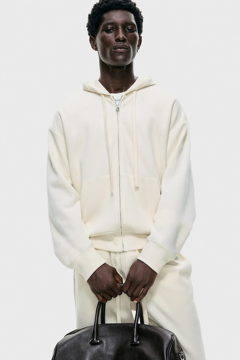 Loose-Fit Jersey Hooded Jacket