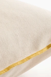 Embroidered-Motif Cotton Cushion Cover