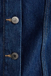 Flared-Skirt Denim Dress