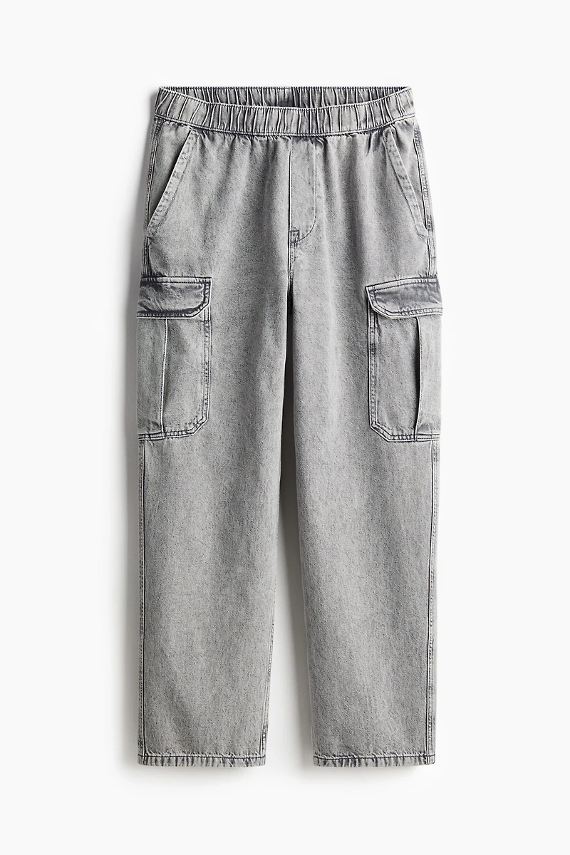 Loose Cargo Denim Joggers