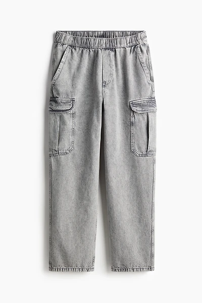 Loose Cargo Denim Joggers