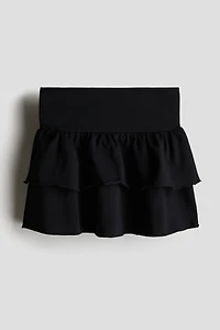 Foldover-Waist Tiered Skirt