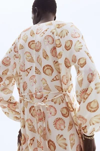 Tie-belt Crêpe Dress