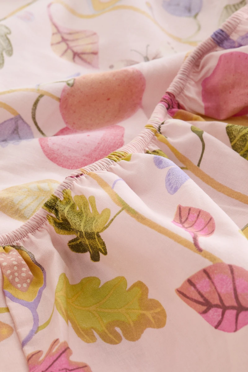 Patterned Cotton Fitted Sheet