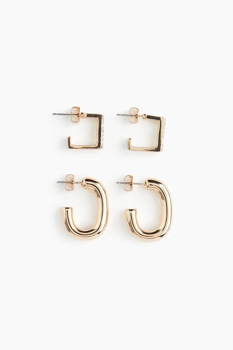 2 Pairs Hoop Earrings