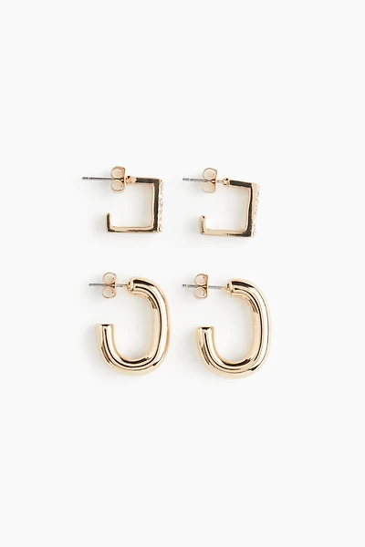 2 Pairs Hoop Earrings