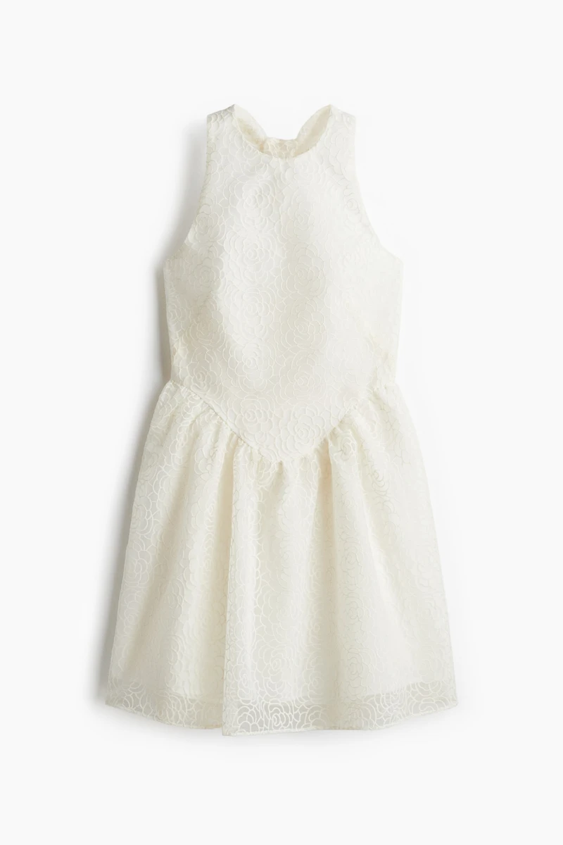 Embroidered Halterneck Dress