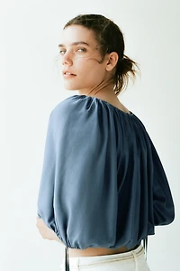 Blouse grande taille avec liens à nouer