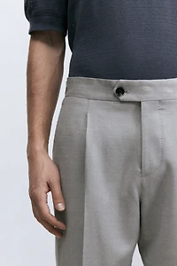 Pantalon classique en laine mélangée