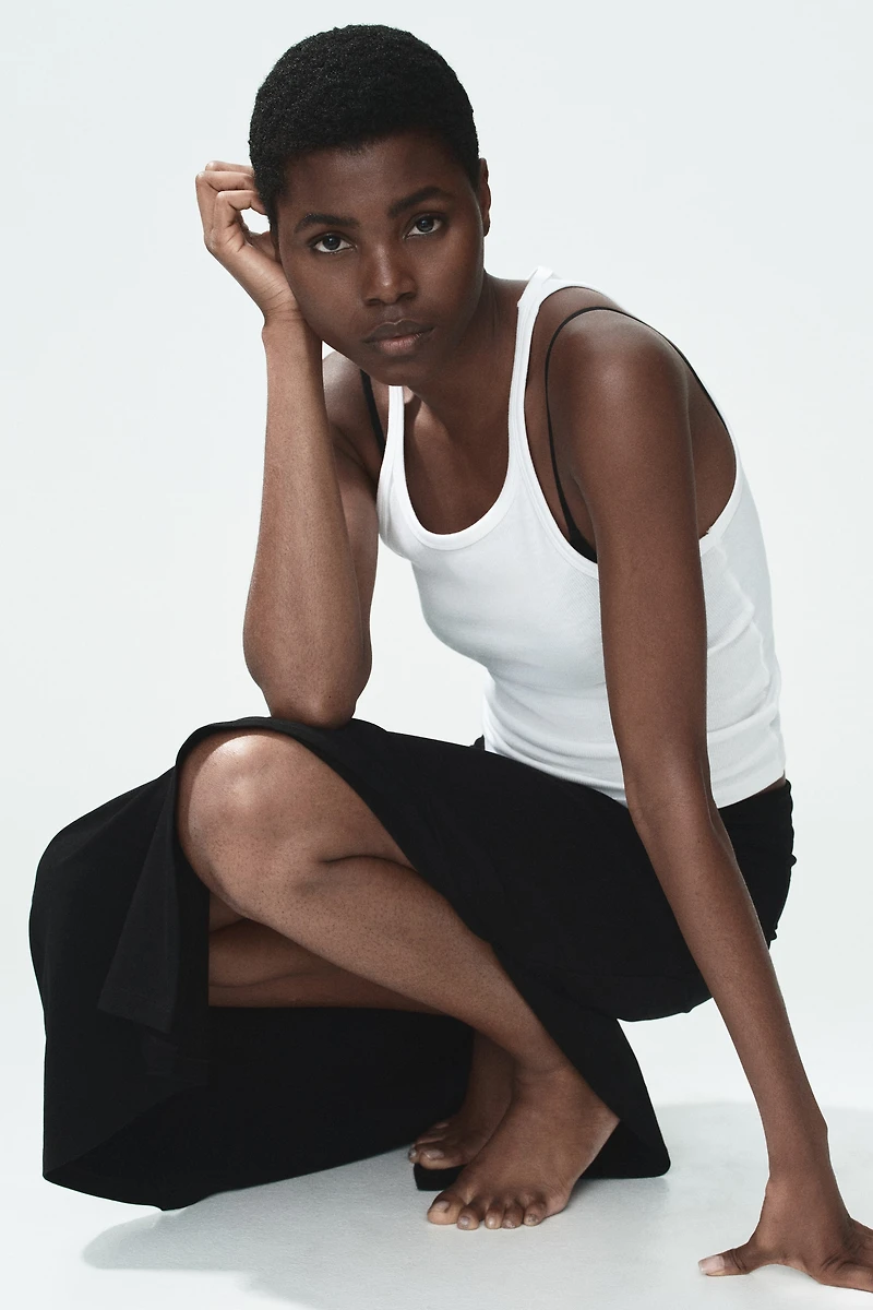 Jupe en coton avec taille repliée