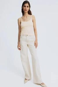 MAMA Pointelle Nursing Strappy Top