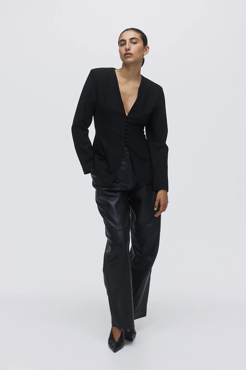 Veston sablier sans col