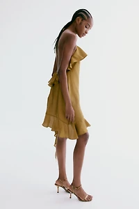 Flounced Halterneck Dress