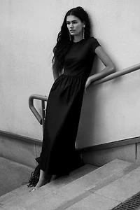 Short-Sleeved Maxi Dress